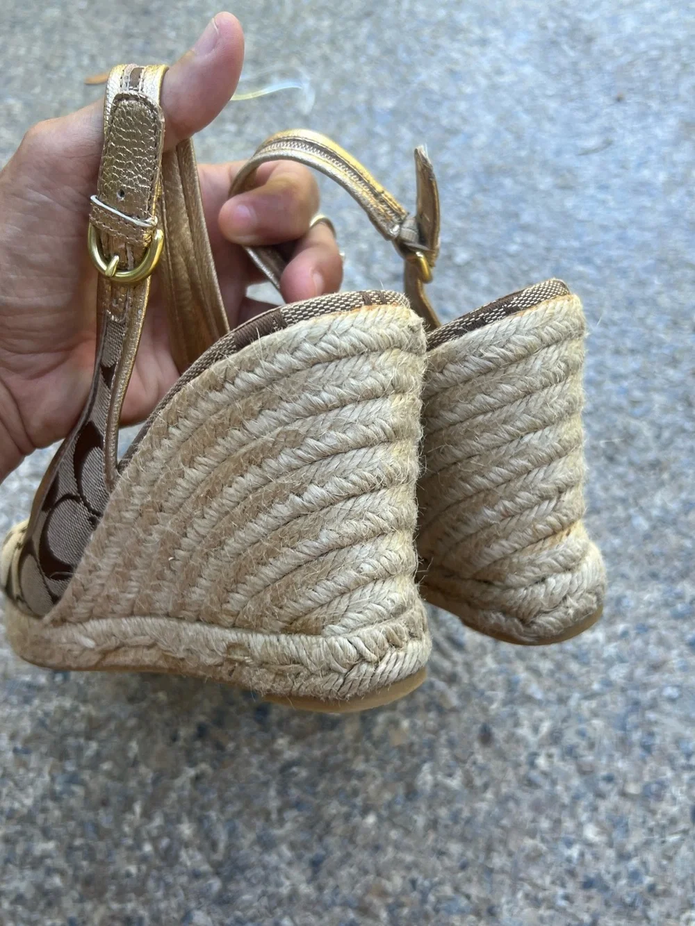 COACH Kara Signature Wedge Espadrille Sandals